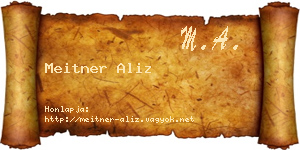 Meitner Aliz névjegykártya